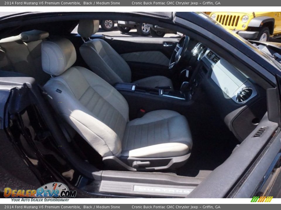 2014 Ford Mustang V6 Premium Convertible Black / Medium Stone Photo #18