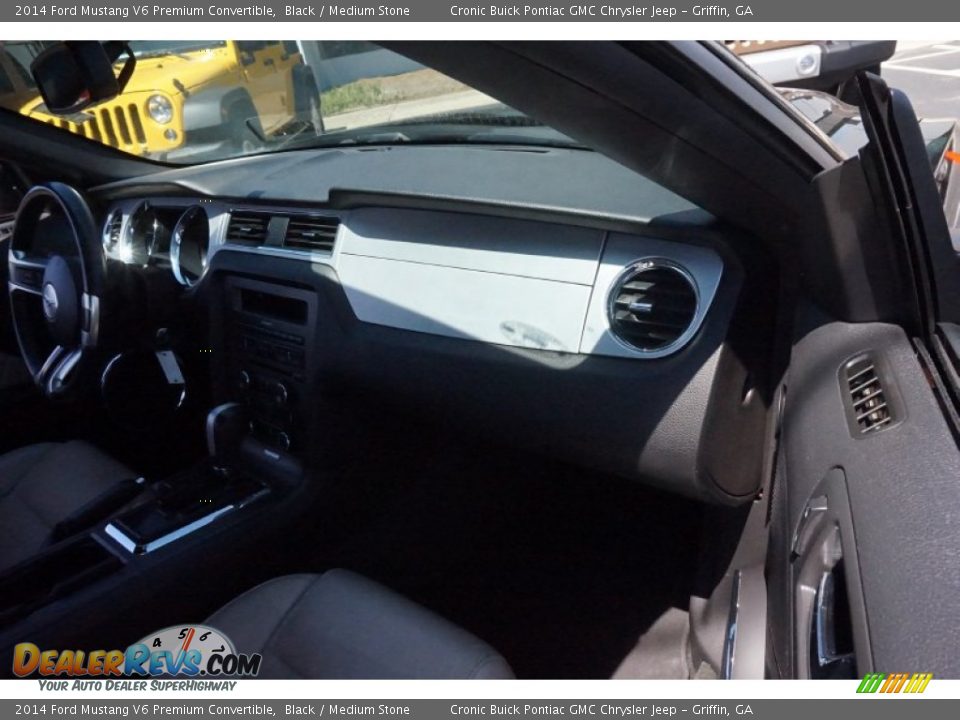 2014 Ford Mustang V6 Premium Convertible Black / Medium Stone Photo #19