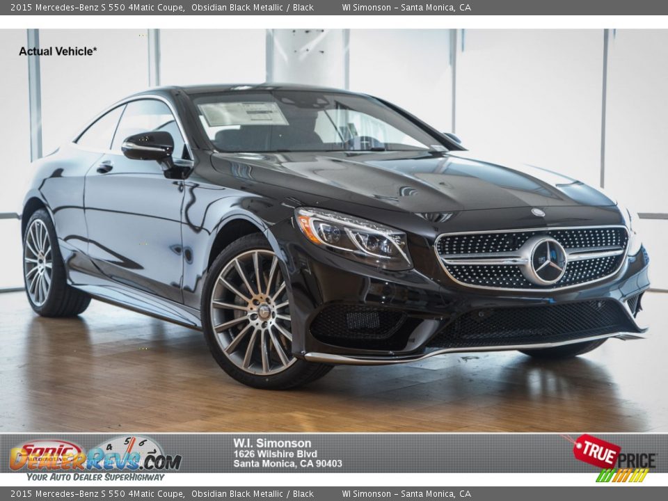 2015 Mercedes-Benz S 550 4Matic Coupe Obsidian Black Metallic / Black Photo #1