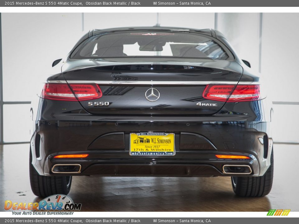2015 Mercedes-Benz S 550 4Matic Coupe Obsidian Black Metallic / Black Photo #4