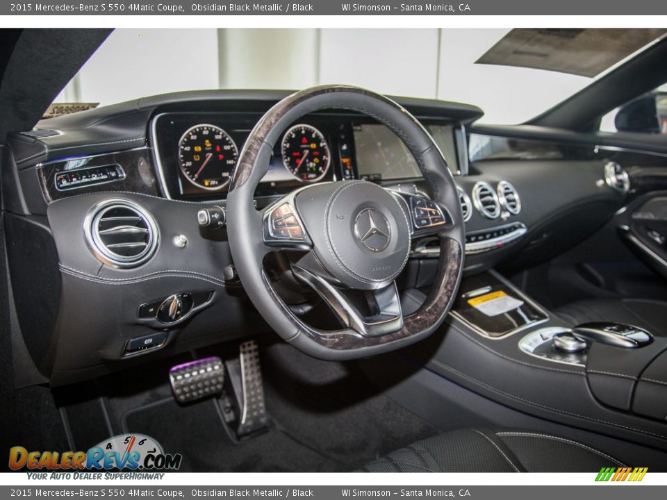 2015 Mercedes-Benz S 550 4Matic Coupe Obsidian Black Metallic / Black Photo #6
