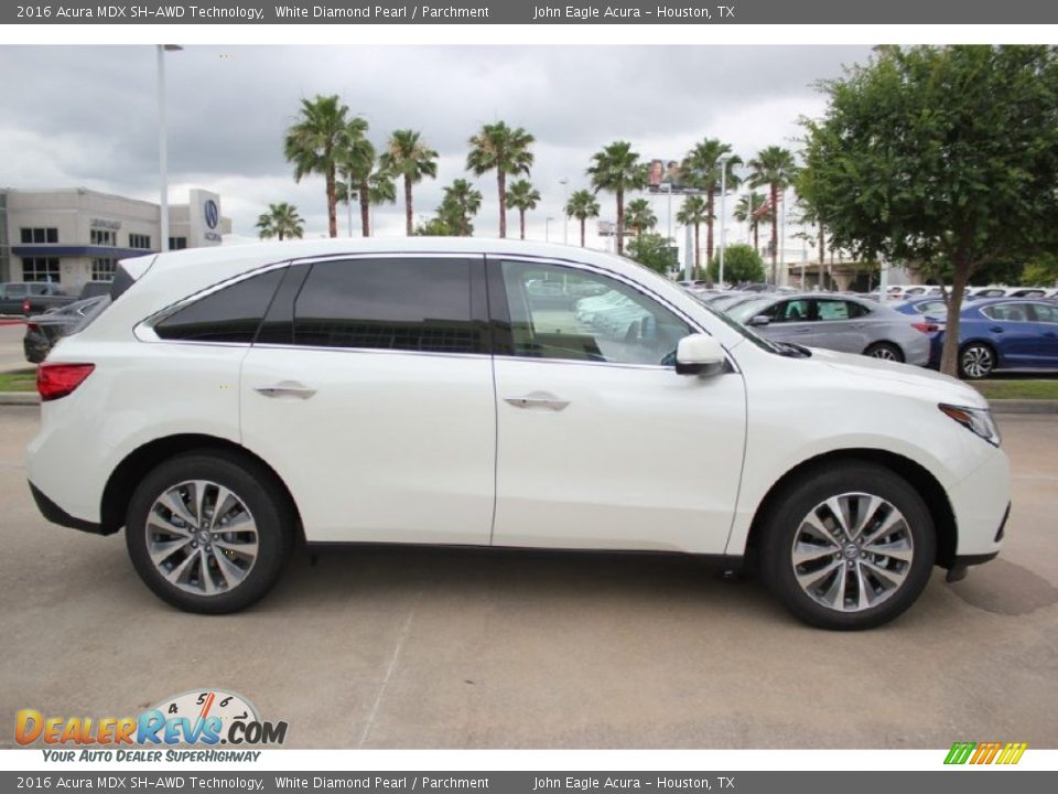 2016 Acura MDX SH-AWD Technology White Diamond Pearl / Parchment Photo #8