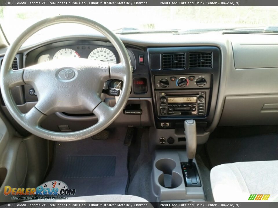 2003 Toyota Tacoma V6 PreRunner Double Cab Lunar Mist Silver Metallic / Charcoal Photo #12