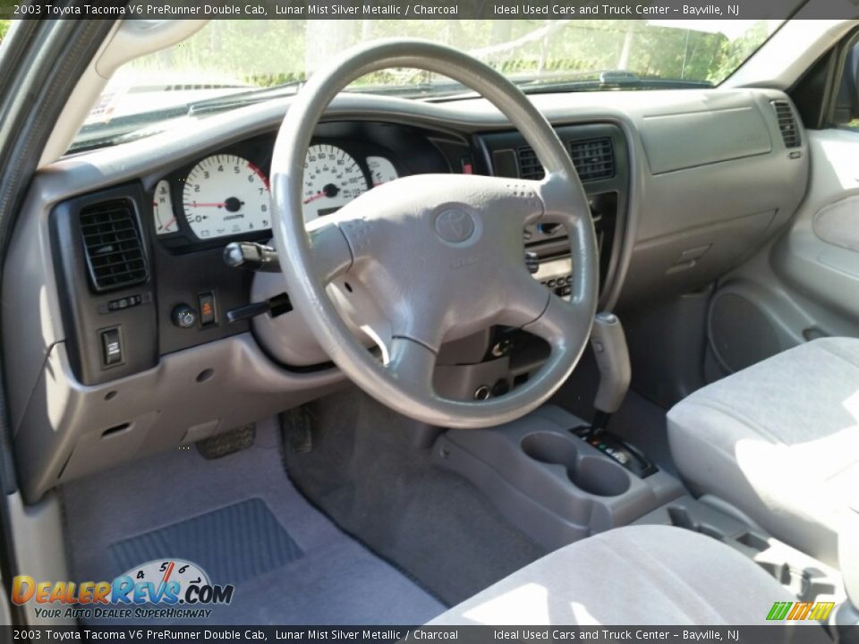 2003 Toyota Tacoma V6 PreRunner Double Cab Lunar Mist Silver Metallic / Charcoal Photo #13