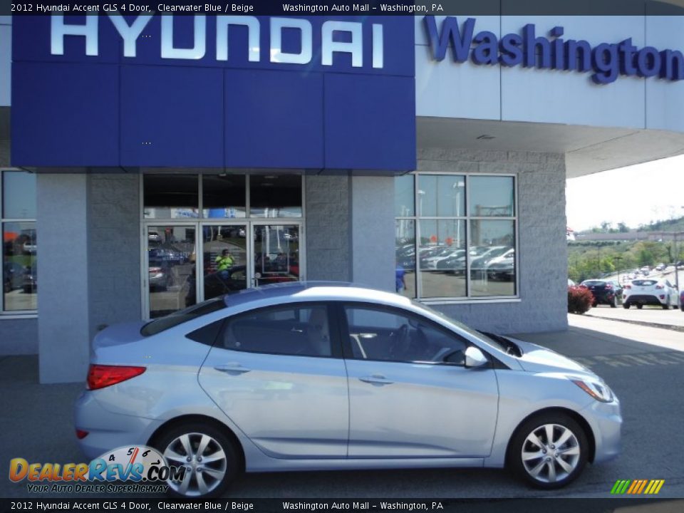 2012 Hyundai Accent GLS 4 Door Clearwater Blue / Beige Photo #2