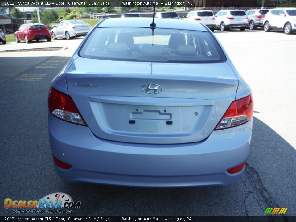 2012 Hyundai Accent GLS 4 Door Clearwater Blue / Beige Photo #8