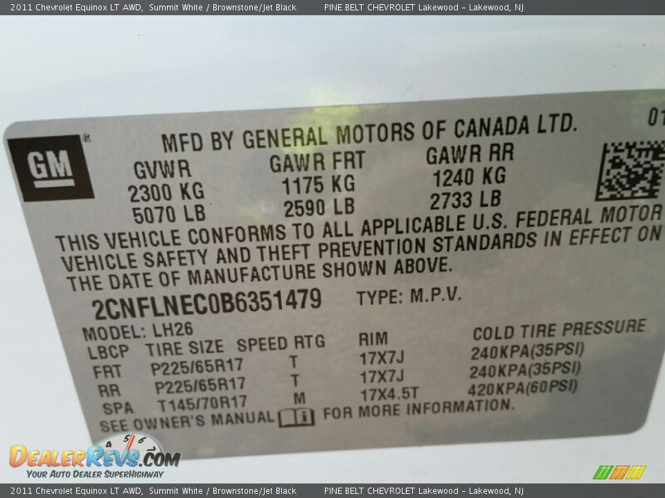2011 Chevrolet Equinox LT AWD Summit White / Brownstone/Jet Black Photo #19