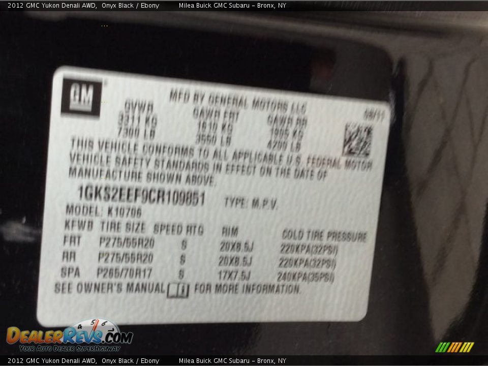 2012 GMC Yukon Denali AWD Onyx Black / Ebony Photo #16