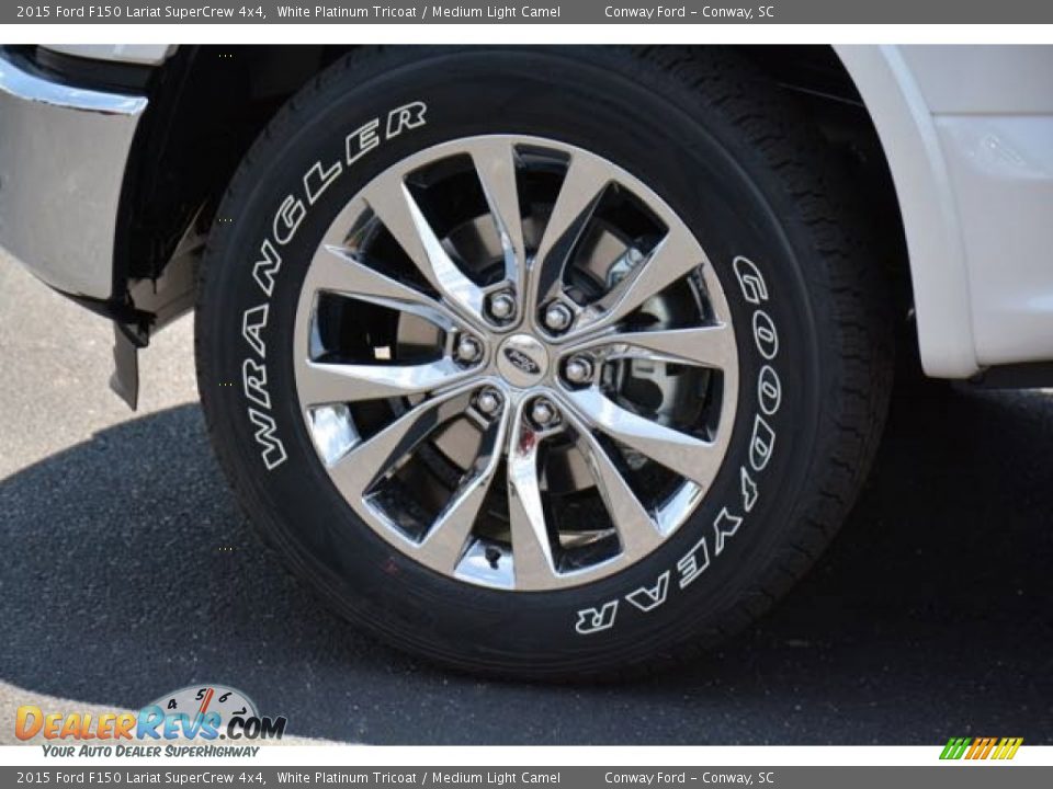 2015 Ford F150 Lariat SuperCrew 4x4 White Platinum Tricoat / Medium Light Camel Photo #10