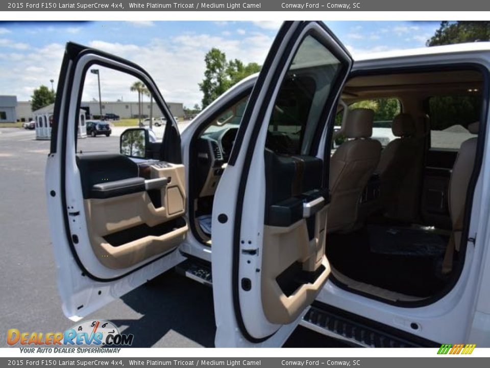 2015 Ford F150 Lariat SuperCrew 4x4 White Platinum Tricoat / Medium Light Camel Photo #11
