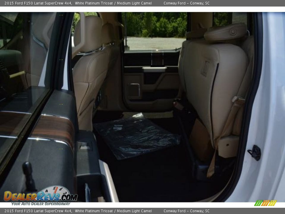 2015 Ford F150 Lariat SuperCrew 4x4 White Platinum Tricoat / Medium Light Camel Photo #12