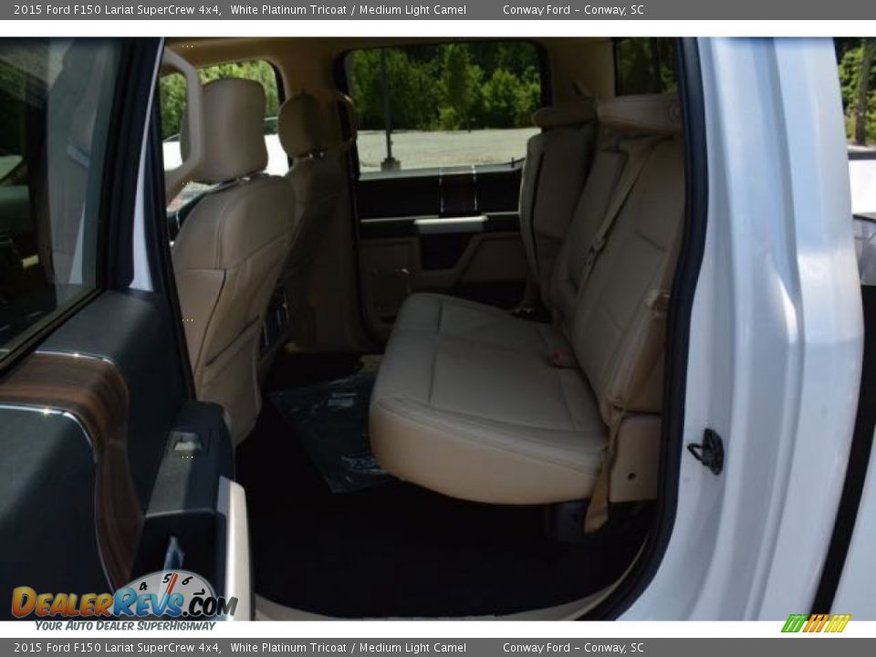 2015 Ford F150 Lariat SuperCrew 4x4 White Platinum Tricoat / Medium Light Camel Photo #13