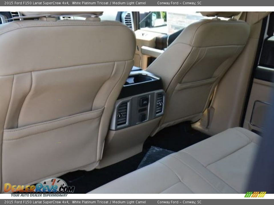 2015 Ford F150 Lariat SuperCrew 4x4 White Platinum Tricoat / Medium Light Camel Photo #14