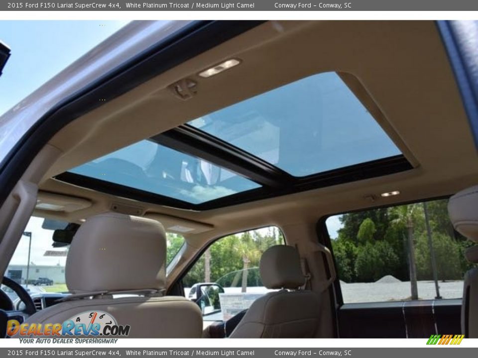 2015 Ford F150 Lariat SuperCrew 4x4 White Platinum Tricoat / Medium Light Camel Photo #15