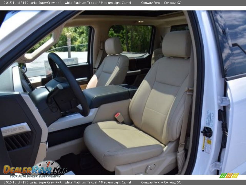 2015 Ford F150 Lariat SuperCrew 4x4 White Platinum Tricoat / Medium Light Camel Photo #19