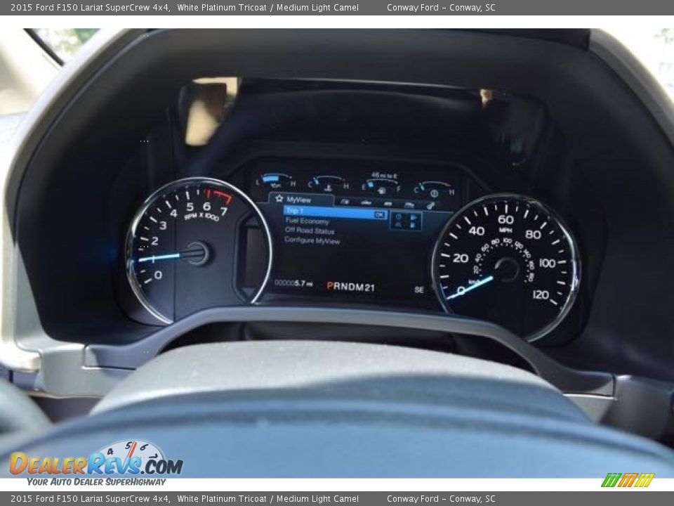 2015 Ford F150 Lariat SuperCrew 4x4 White Platinum Tricoat / Medium Light Camel Photo #23