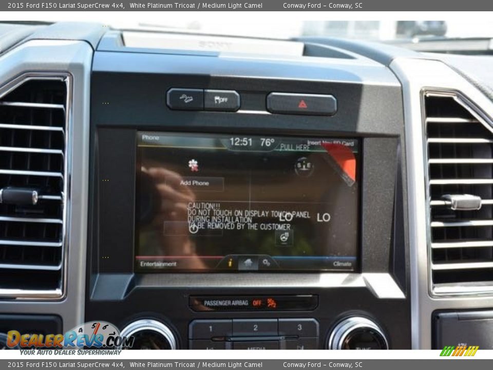 2015 Ford F150 Lariat SuperCrew 4x4 White Platinum Tricoat / Medium Light Camel Photo #26