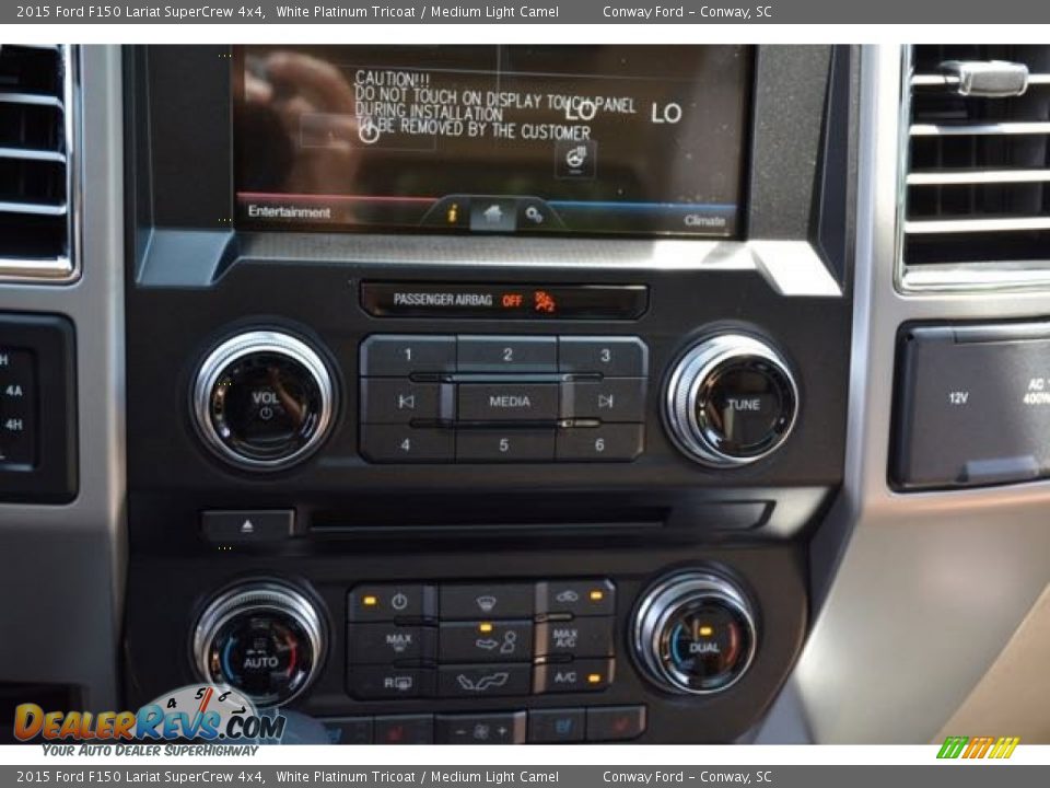 2015 Ford F150 Lariat SuperCrew 4x4 White Platinum Tricoat / Medium Light Camel Photo #27