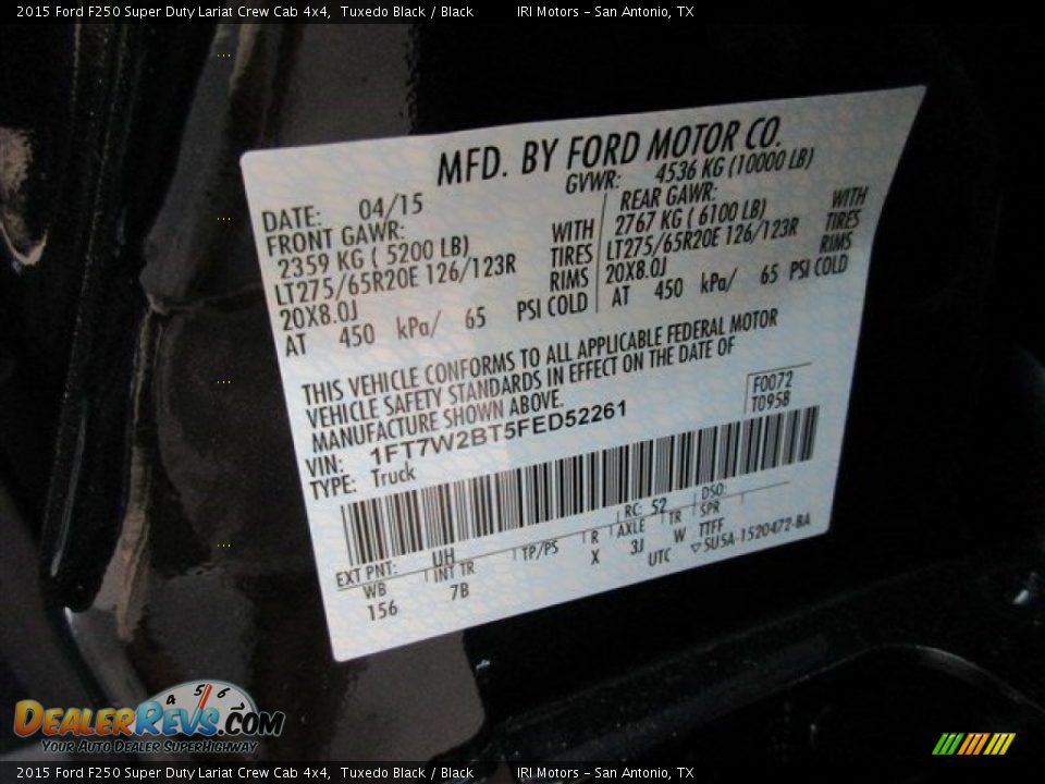 2015 Ford F250 Super Duty Lariat Crew Cab 4x4 Tuxedo Black / Black Photo #15