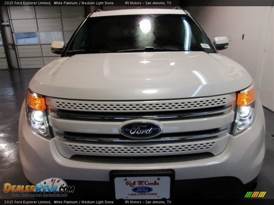 2015 Ford Explorer Limited White Platinum / Medium Light Stone Photo #2