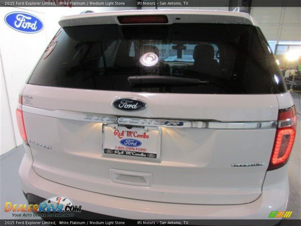 2015 Ford Explorer Limited White Platinum / Medium Light Stone Photo #5