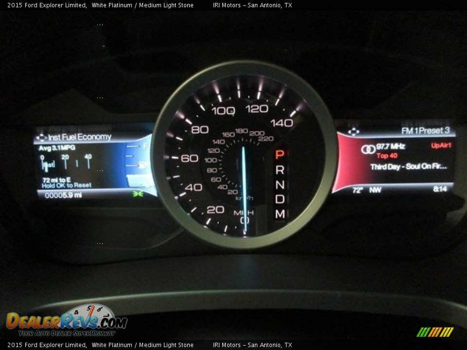 2015 Ford Explorer Limited White Platinum / Medium Light Stone Photo #19