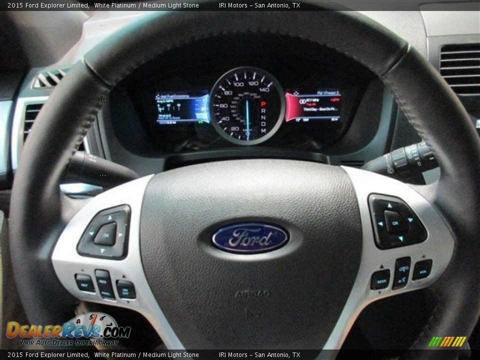 2015 Ford Explorer Limited White Platinum / Medium Light Stone Photo #20