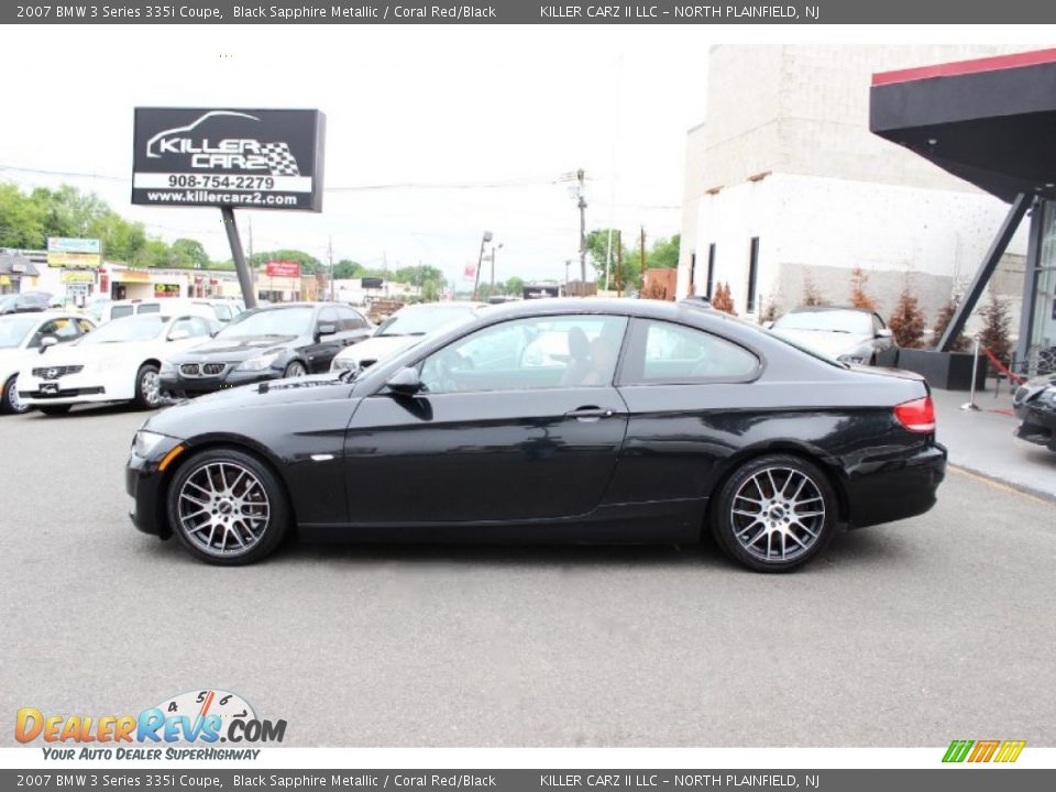 2007 BMW 3 Series 335i Coupe Black Sapphire Metallic / Coral Red/Black Photo #4