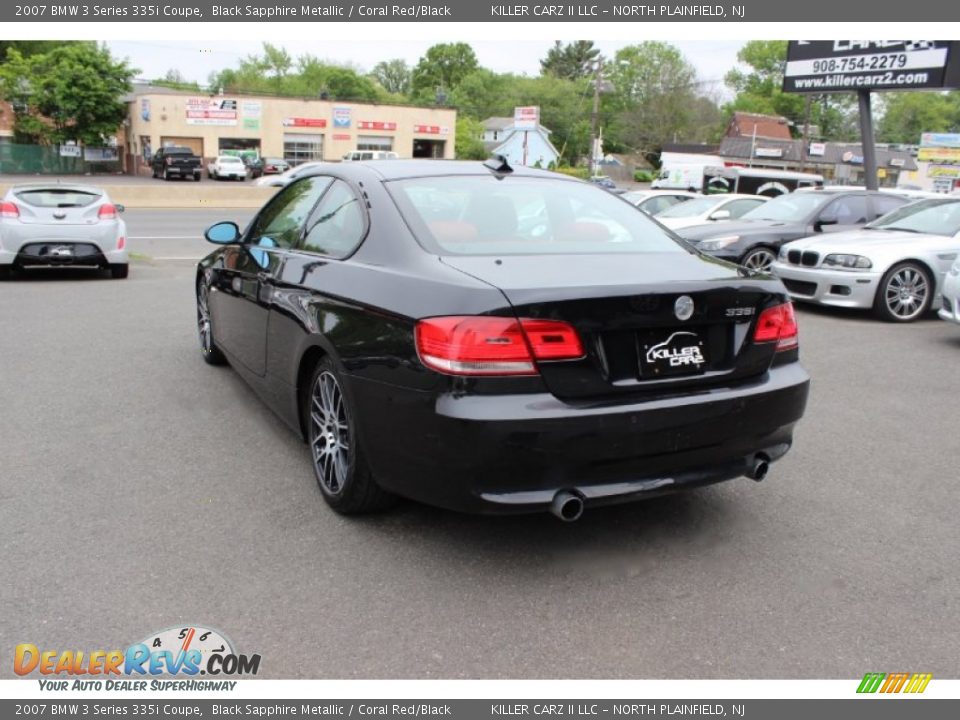 2007 BMW 3 Series 335i Coupe Black Sapphire Metallic / Coral Red/Black Photo #5