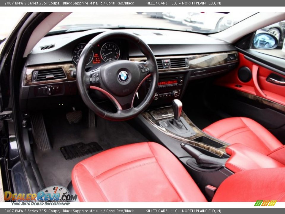 Coral Red/Black Interior - 2007 BMW 3 Series 335i Coupe Photo #13