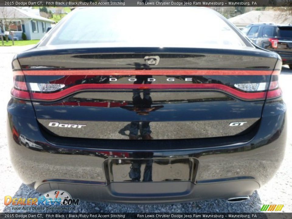 2015 Dodge Dart GT Pitch Black / Black/Ruby Red Accent Stitching Photo #4