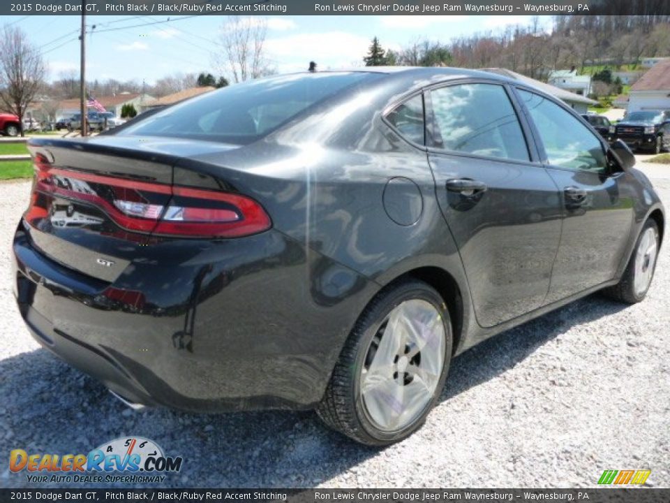 2015 Dodge Dart GT Pitch Black / Black/Ruby Red Accent Stitching Photo #5