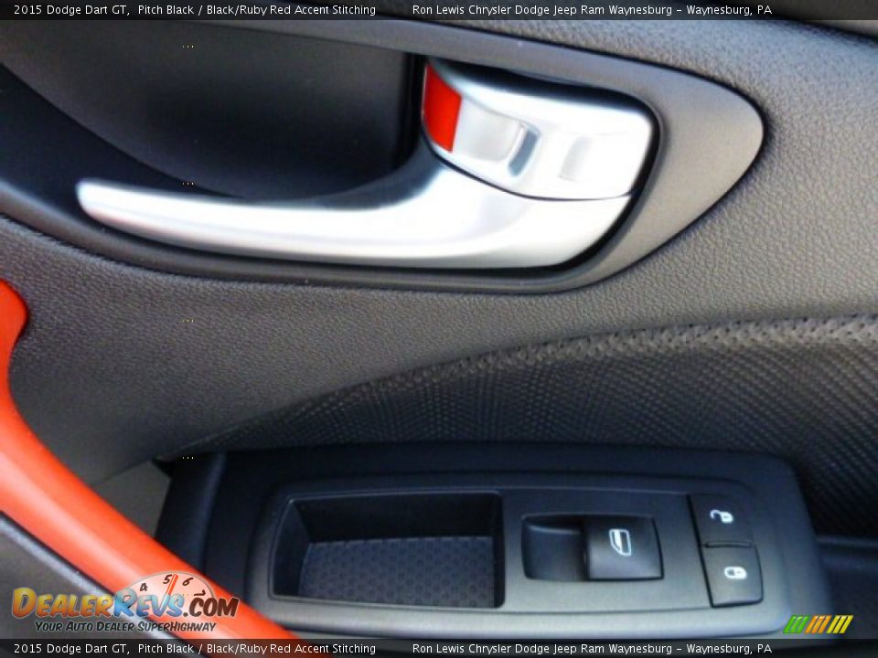 2015 Dodge Dart GT Pitch Black / Black/Ruby Red Accent Stitching Photo #7