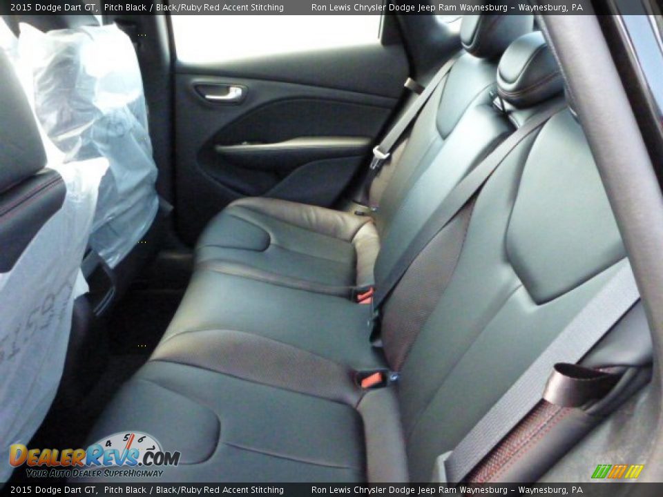2015 Dodge Dart GT Pitch Black / Black/Ruby Red Accent Stitching Photo #13