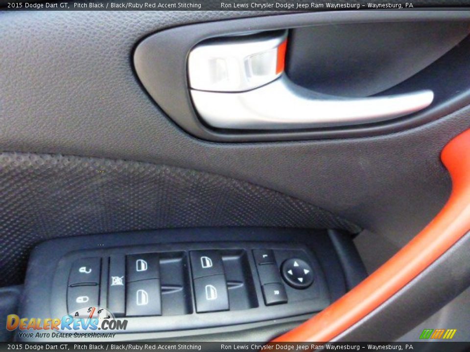 2015 Dodge Dart GT Pitch Black / Black/Ruby Red Accent Stitching Photo #15
