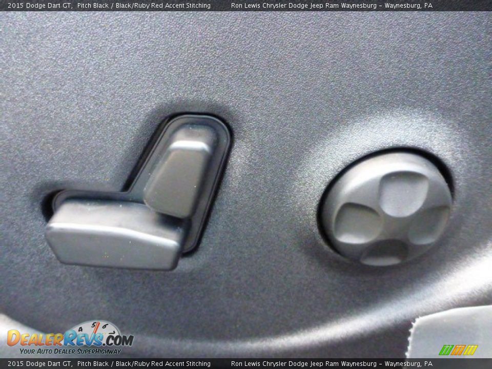 2015 Dodge Dart GT Pitch Black / Black/Ruby Red Accent Stitching Photo #16