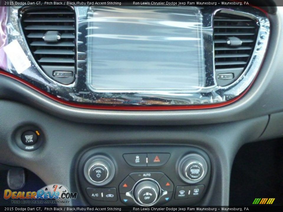 2015 Dodge Dart GT Pitch Black / Black/Ruby Red Accent Stitching Photo #19