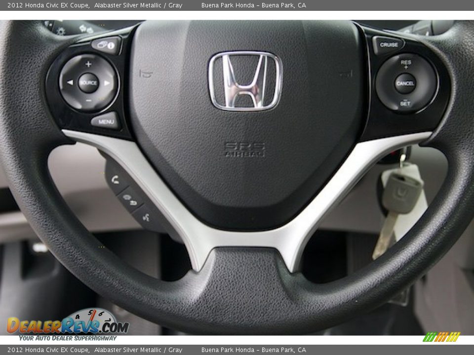 2012 Honda Civic EX Coupe Alabaster Silver Metallic / Gray Photo #13