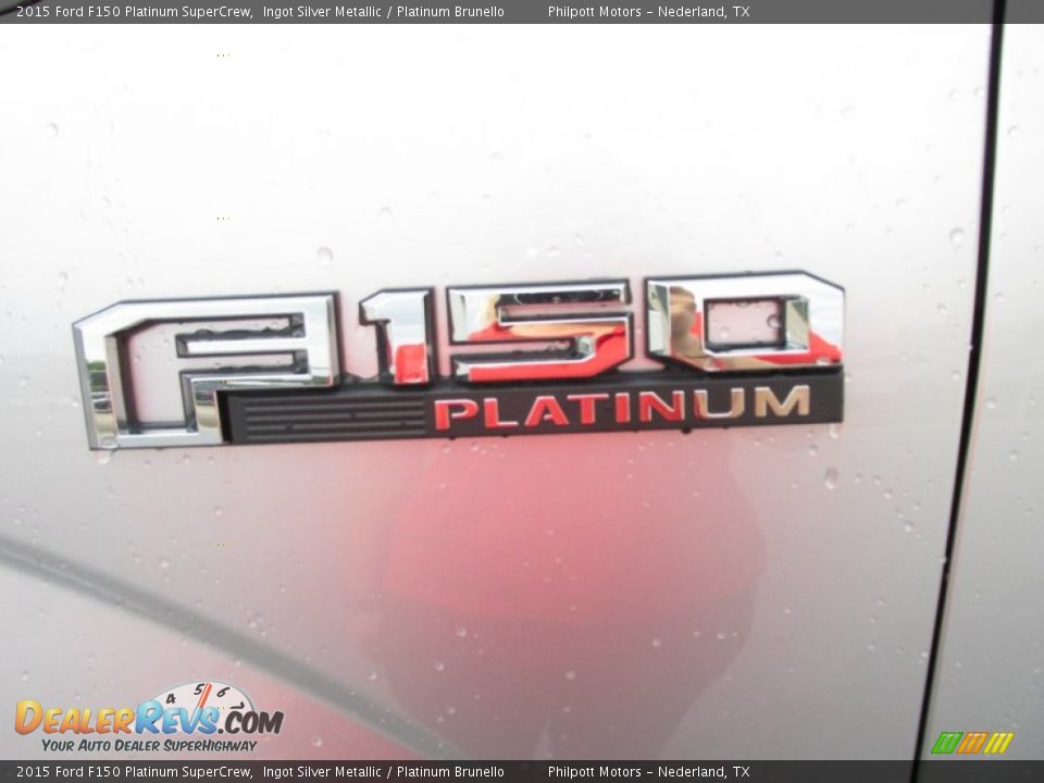 2015 Ford F150 Platinum SuperCrew Ingot Silver Metallic / Platinum Brunello Photo #14
