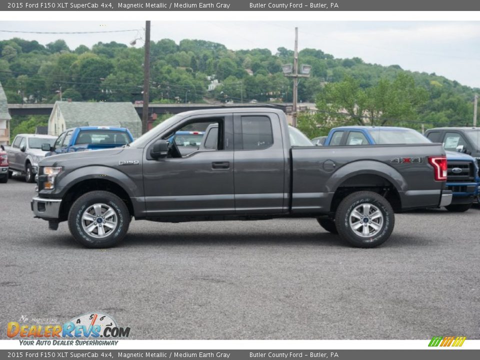 2015 Ford F150 XLT SuperCab 4x4 Magnetic Metallic / Medium Earth Gray Photo #2