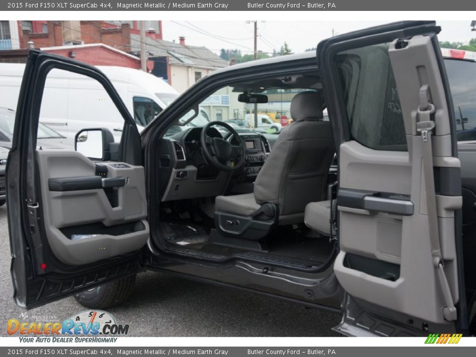2015 Ford F150 XLT SuperCab 4x4 Magnetic Metallic / Medium Earth Gray Photo #11