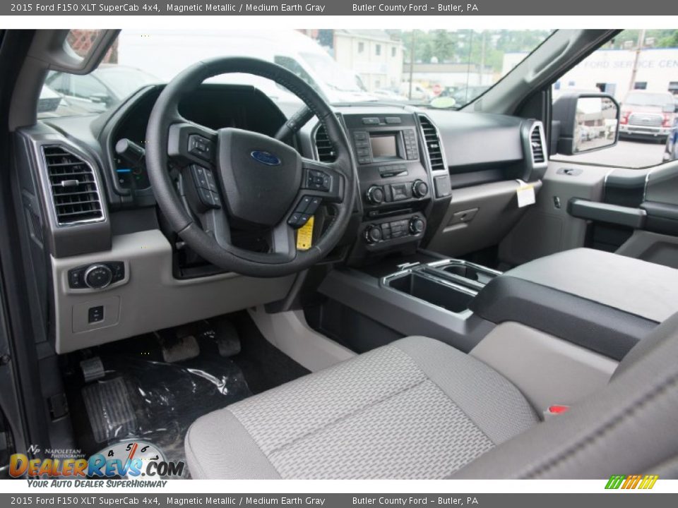 2015 Ford F150 XLT SuperCab 4x4 Magnetic Metallic / Medium Earth Gray Photo #12