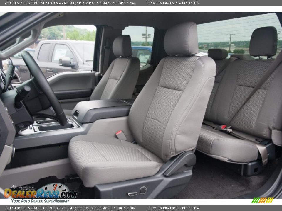 2015 Ford F150 XLT SuperCab 4x4 Magnetic Metallic / Medium Earth Gray Photo #14