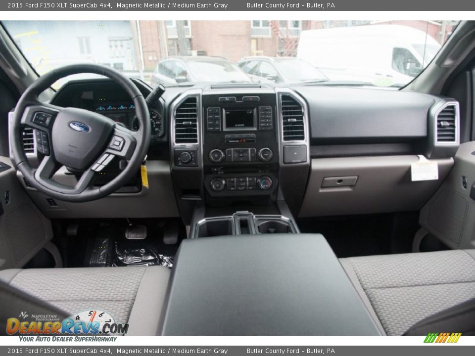 2015 Ford F150 XLT SuperCab 4x4 Magnetic Metallic / Medium Earth Gray Photo #15
