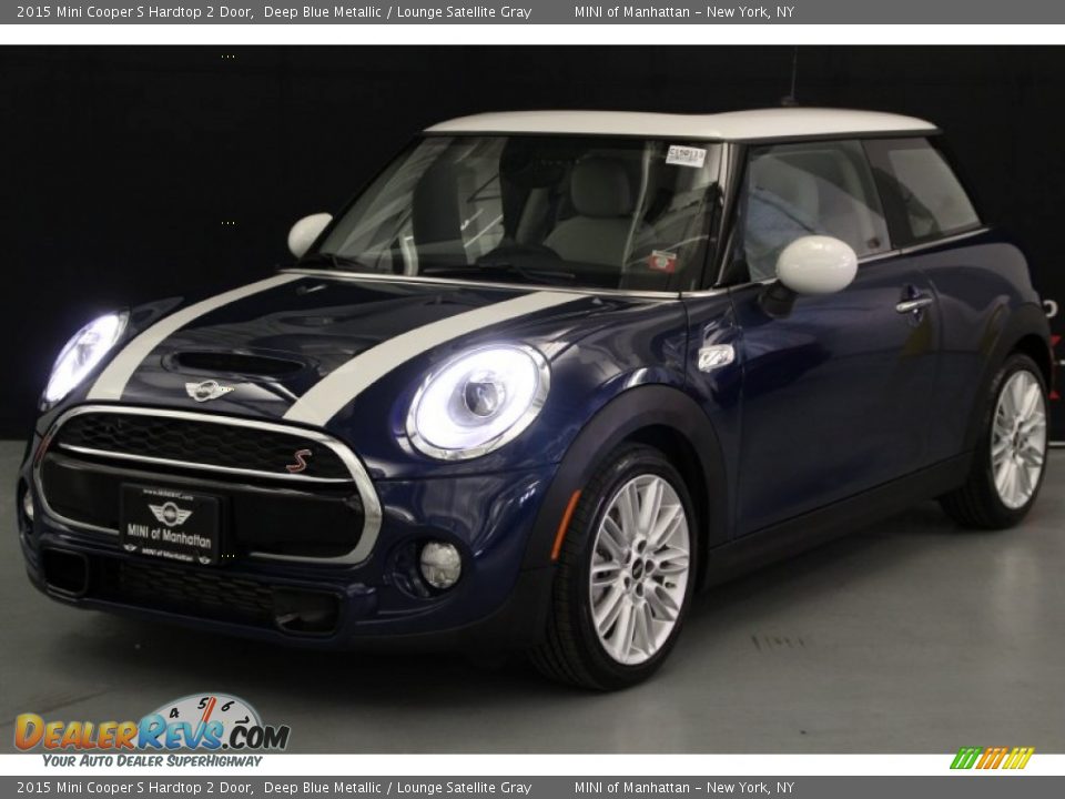 2015 Mini Cooper S Hardtop 2 Door Deep Blue Metallic / Lounge Satellite Gray Photo #1