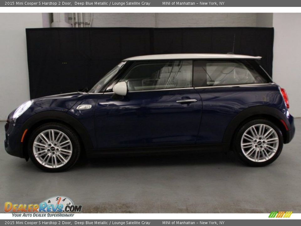 2015 Mini Cooper S Hardtop 2 Door Deep Blue Metallic / Lounge Satellite Gray Photo #3