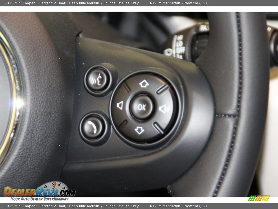 2015 Mini Cooper S Hardtop 2 Door Deep Blue Metallic / Lounge Satellite Gray Photo #18