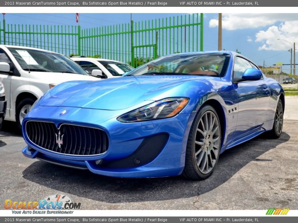 2013 Maserati GranTurismo Sport Coupe Blu Sofisticato (Sport Blue Metallic) / Pearl Beige Photo #6
