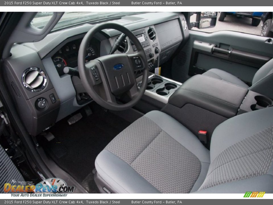 2015 Ford F250 Super Duty XLT Crew Cab 4x4 Tuxedo Black / Steel Photo #14