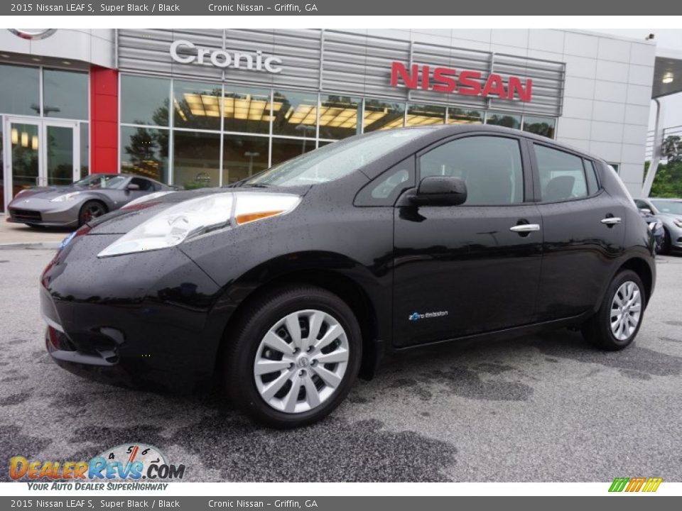 2015 Nissan LEAF S Super Black / Black Photo #1